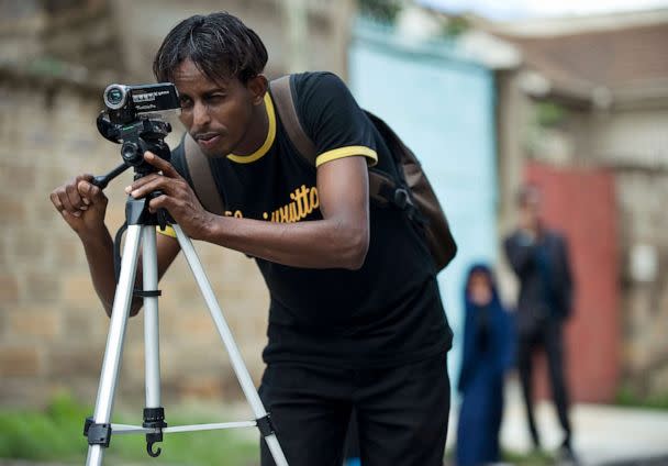 PHOTO: This file image dated May 7, 2012 shows a cameraman on location during a take with cast members of a Somali film industry christened 'Eastleighwood' in Eastleigh neighborhood in Nairobi, Kenya. (Tony Karumba/AFP via Getty Images)