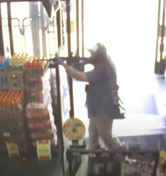 Ryan Palmeter is shown inside the Dollar General store in this still of a video shared by the Jacksonville Sheriff's Office during a briefing on Sunday, Aug. 27. Palmeter, police said, shot and killed three Black people inside the store a day earlier.