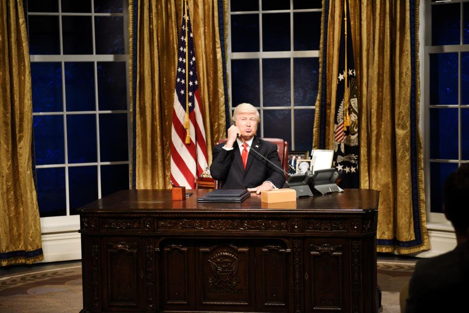 Alec Baldwin as President Donald Trump during the impeachment cold open on Sept. 28.