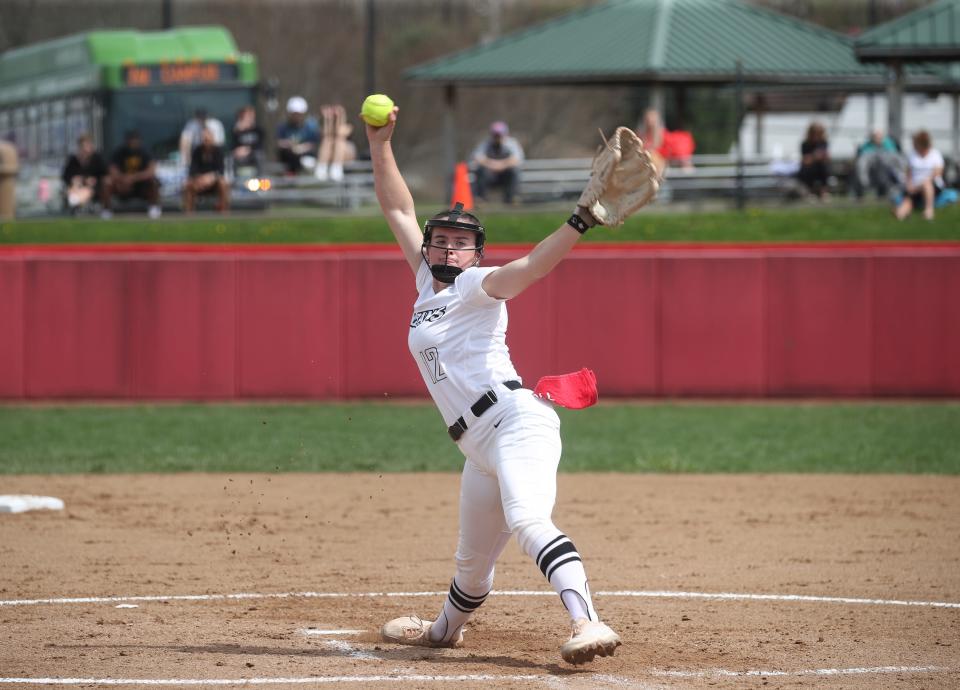 Bucyrus alumna Caleigh Rister delivers a pitch for California University of Pennsylvania.