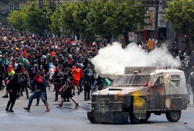 Protests against Chile's government in Valparaiso