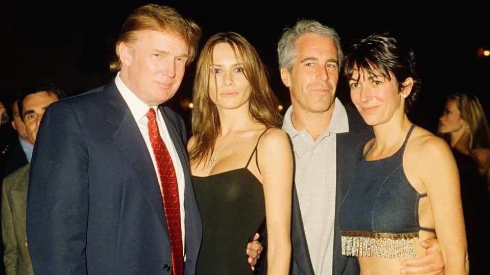 Donald y Melania Trump, Jeffrey Epstein y Ghislaine Maxwell