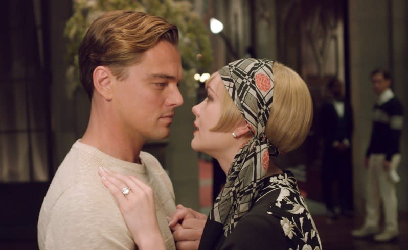 Carey Mulligan as Daisy Buchanan, right, and Leonardo DiCaprio as Jay Gatsby in a scene from The Great Gatsby. Picture: AP