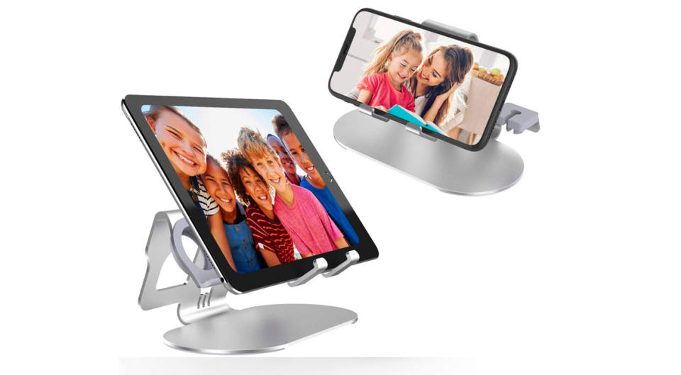 Mount your iPad or iPhone vertically or horizontally — it's a display stand, too! (Photo: Amazon)