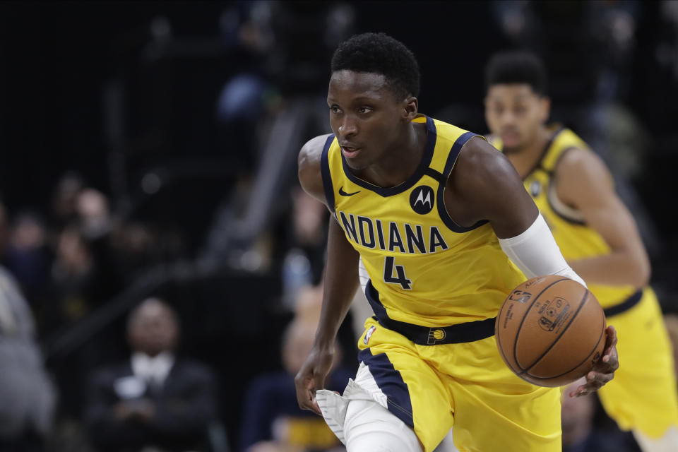  Victor Oladipo。（AP Photo/Darron Cummings）