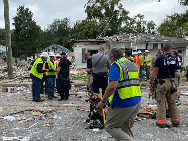 PHOTO: The damage to the area where homes were damaged after a house explosion with multiple agencies on the scene on Aug. 10, 2022 in Evansville, Ind. (Evansville Mayor Lloyd Winnecke/ZUMA Press Wire Service)