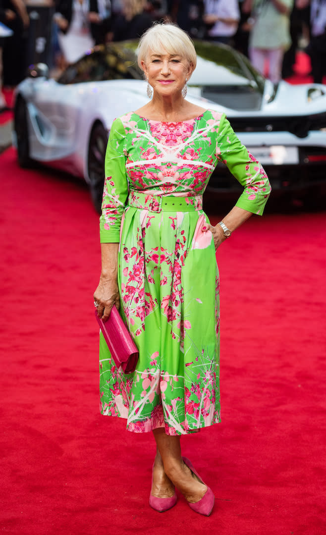 Helen Mirren at the London premiere of 'Fast and Furious: Hobbs and Shaw'