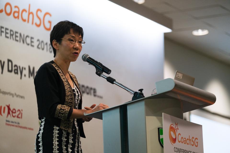 Minister for Culture, Community and Youth Grace Fu announces the formation of the SafeSport Commission next year to help the sports community combat sexual misconduct. (PHOTO: Sport Singapore)