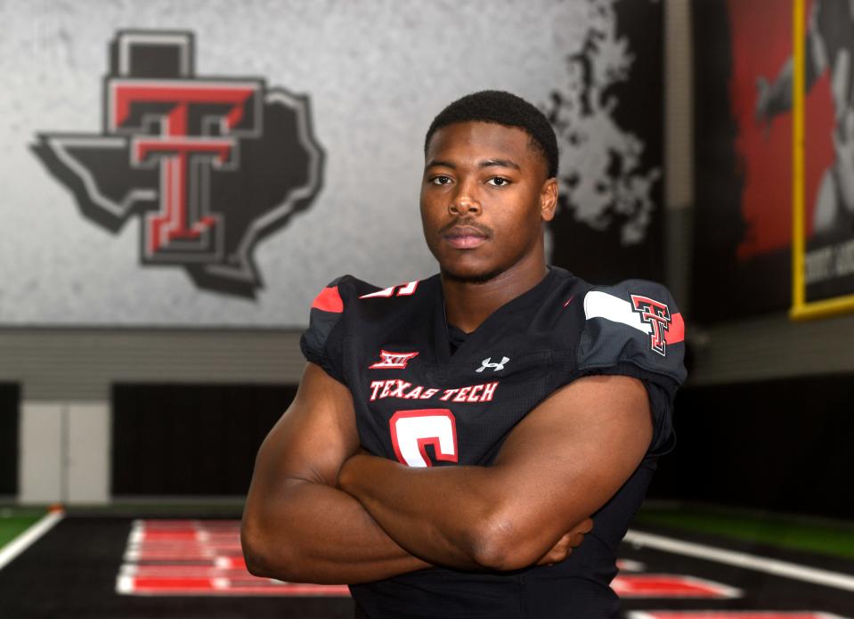 Texas Tech's Myles Cole attends media day, Thursday, Aug. 3, 2023, at the Sports Performance Center.