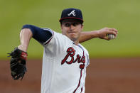 Atlanta Braves starter Tucker Davidson delivers during the first inning of the team's baseball game against the New York Mets on Tuesday, May 18, 2021, in Atlanta. (AP Photo/John Bazemore)