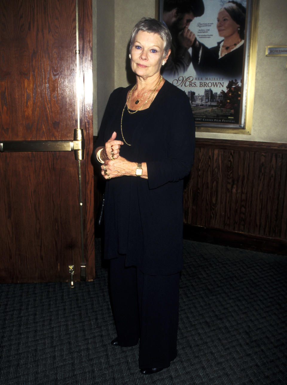 She played her first lead film role in Mrs Brown in 1997 (pictured at a screening that year). (Getty Images)