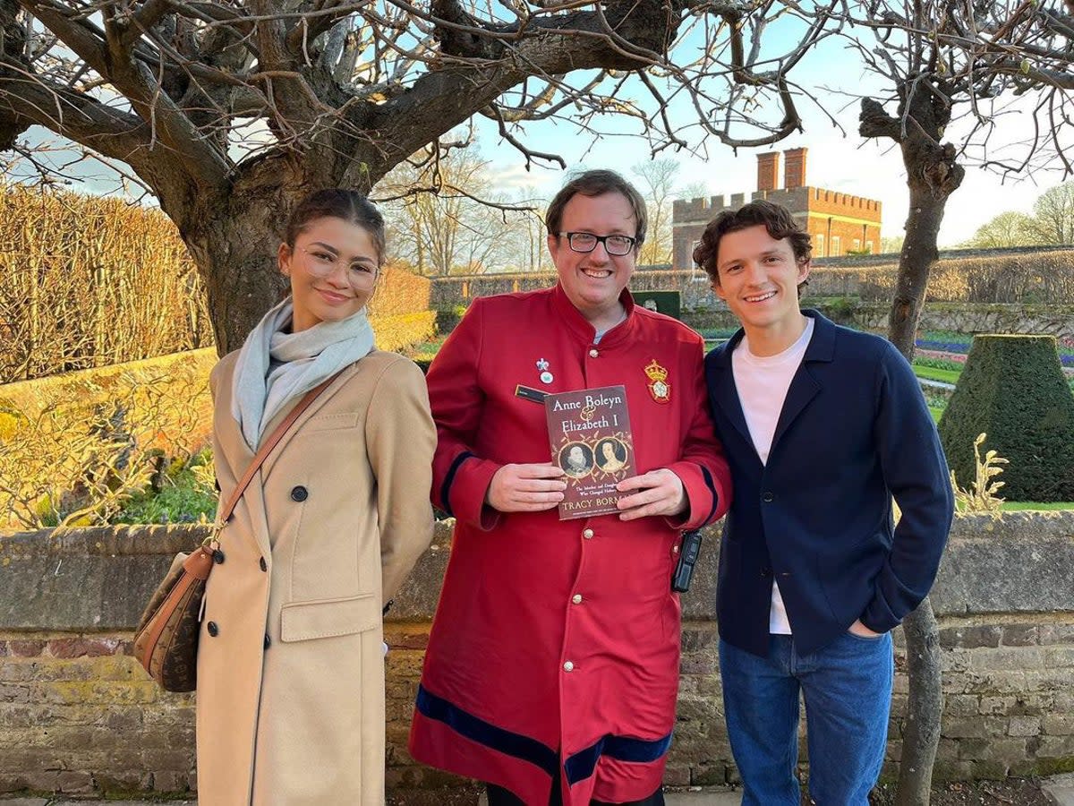 Tom Holland and Zendaya enjoy a tour of Hampton Court Palace  (Tracy Borman)