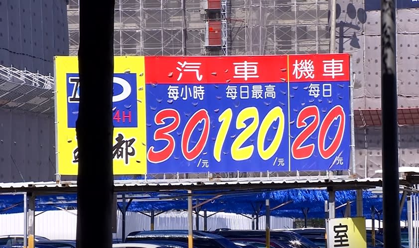 周邊民營停車場收費幾乎每小時3、40元。（圖／東森新聞）