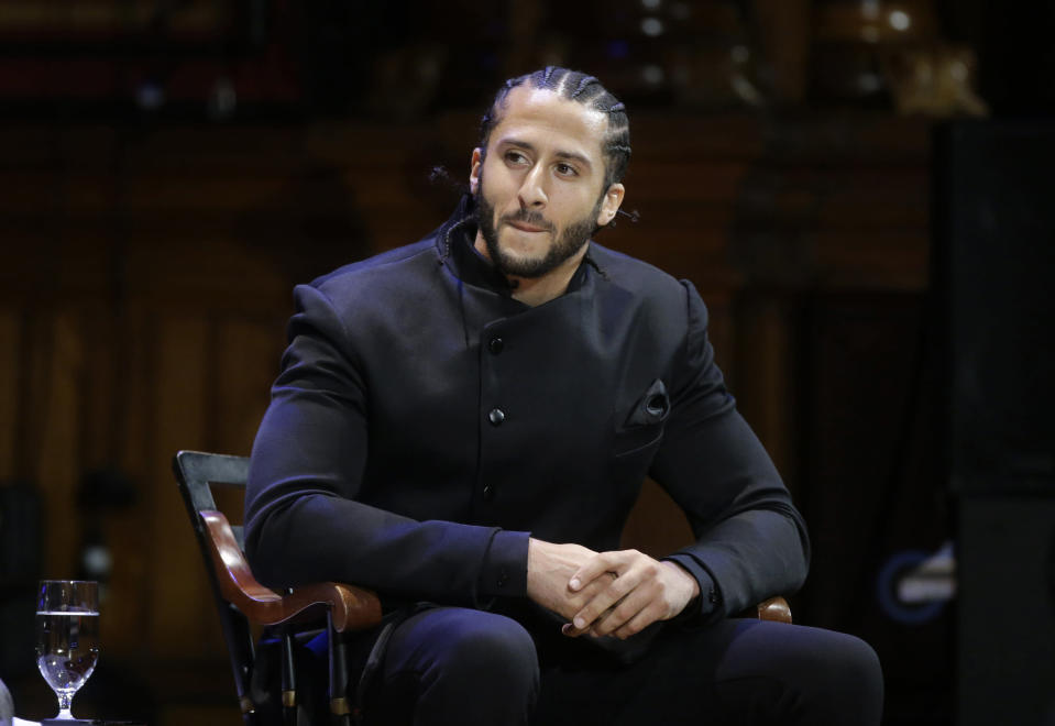 A 38-year-old retired quarterback is still getting job offers from the NFL while Colin Kaepernick remains unemployed. (AP Photo/Steven Senne, File)