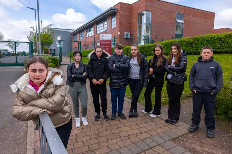 Ava with some of the other pupils who have been suspended from Buile Hill Academy