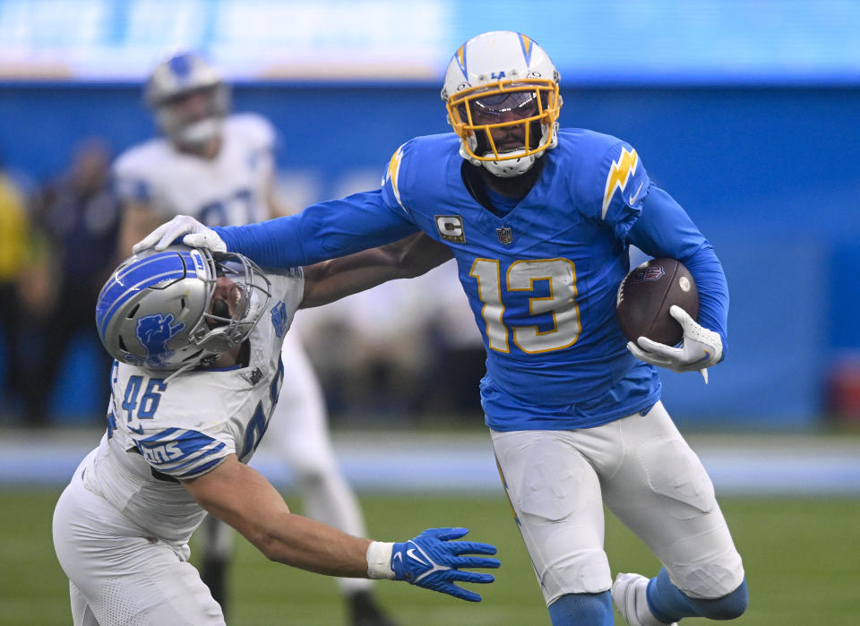The Chicago Bears acquired Keenan Allen from the Los Angeles Chargers in a trade. (AP Photo/Denis Poroy, File)