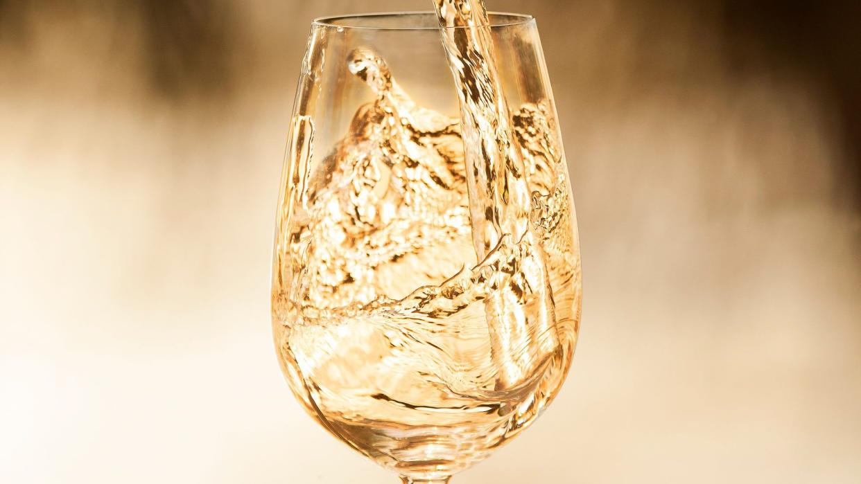 A glass of marsanne wine