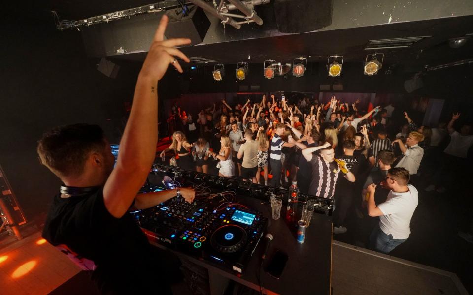 Clubbers on the dance floor at the Pryzm nightclub in Brighton