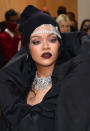 <p> Rihanna has had so many incredible makeup moments on the Met Gala red carpet (her ultra-blushed look from 2017 was another highlight). But this dark lip paired with pastel purple shadow for the 2021 gala was a really eye-catching combination. </p>