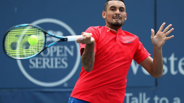 Kyrgios in action. Image: Getty