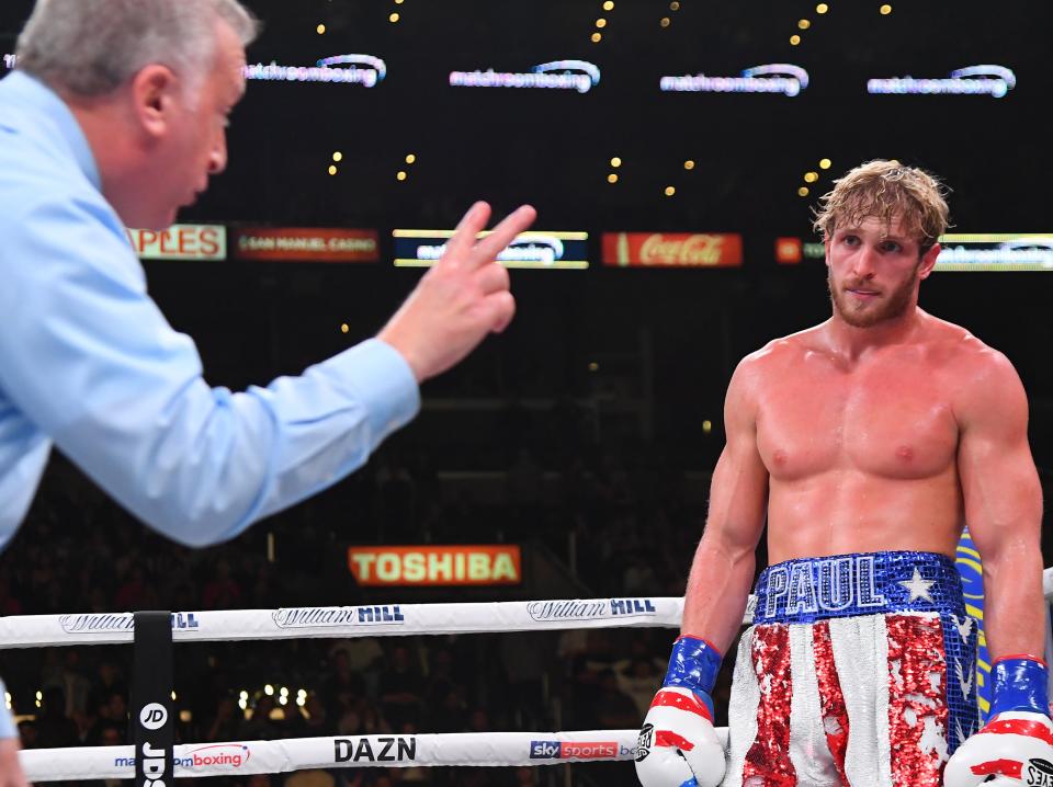 Logan Paul during his defeat by KSI (Getty Images)