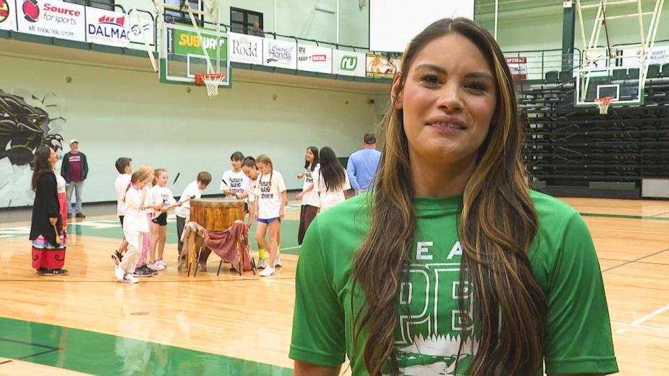 Breanne Lewis says she is happy to give young Indigenous athletes the opportunity to enjoy their culture as well as play sports.