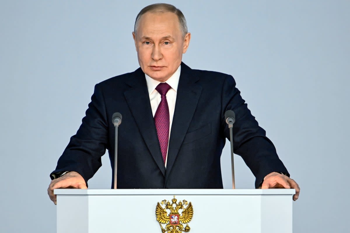 Vladimir Putin at the state of the nation address (Sputnik)