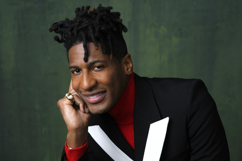 Jon Batiste poses for a portrait during the 96th Academy Awards Oscar nominees luncheon on Monday, Feb. 12, 2024, at the Beverly Hilton Hotel in Beverly Hills, Calif. (AP Photo/Chris Pizzello)
