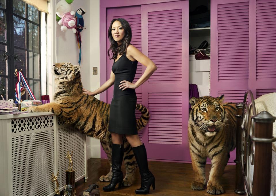 Amy Chua at home in New Haven, Conn., in her daughter Lulu’s bedroom.