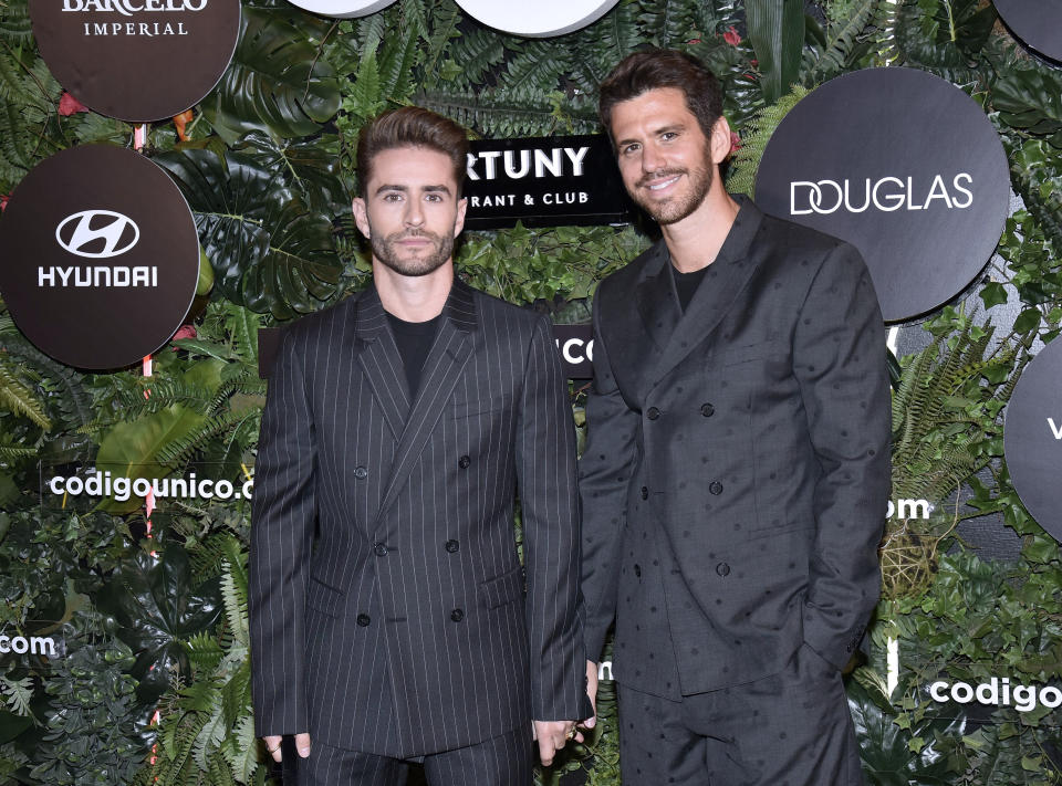 MADRID, SPAIN - SEPTEMBER 25: (L-R)  Pelayo Diaz and Andy McDougall attend 'Hombre Unico 2019' awards at Fortuny Restaurant & Club on September 25, 2019 in Madrid, Spain. (Photo by Europa Press Entertainment/Europa Press via Getty Images)