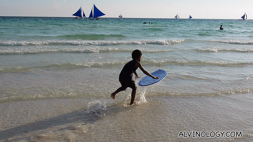 The local kids can surf!