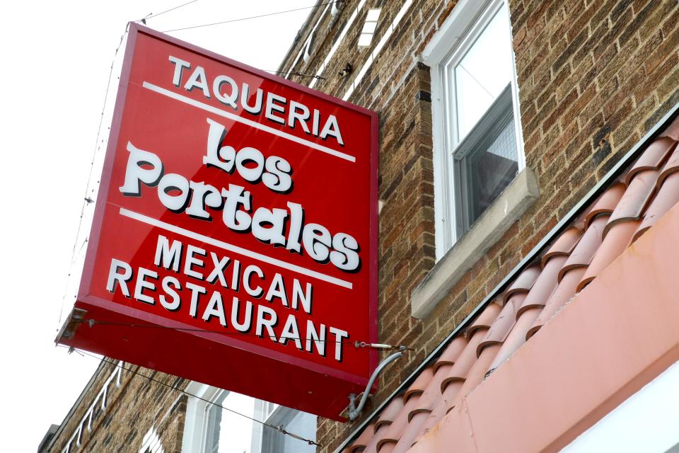 The Los Portales Mexican Restaurant sign is pictured on Saturday, July 1, 2023, in downtown Rockford. Los Portales closed Sunday, July 2 after nearly 20 years in downtown Rockford.