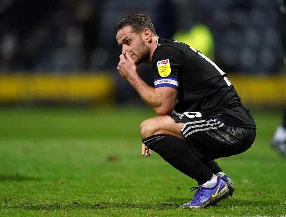 A man has been arrested on suspicion of assault after Sheffield United captain Billy Sharp was apparently attacked when Nottingham Forest fans spilled on to the pitch at the end of the Sky Bet Championship play-off semi-final (Nick Potts/PA) (PA Wire)