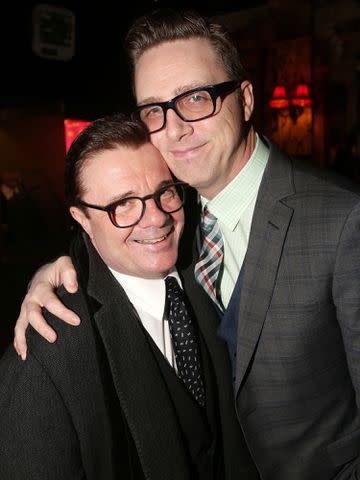 <p>Bruce Glikas/FilmMagic</p> Nathan Lane and Devlin Elliott in 2016