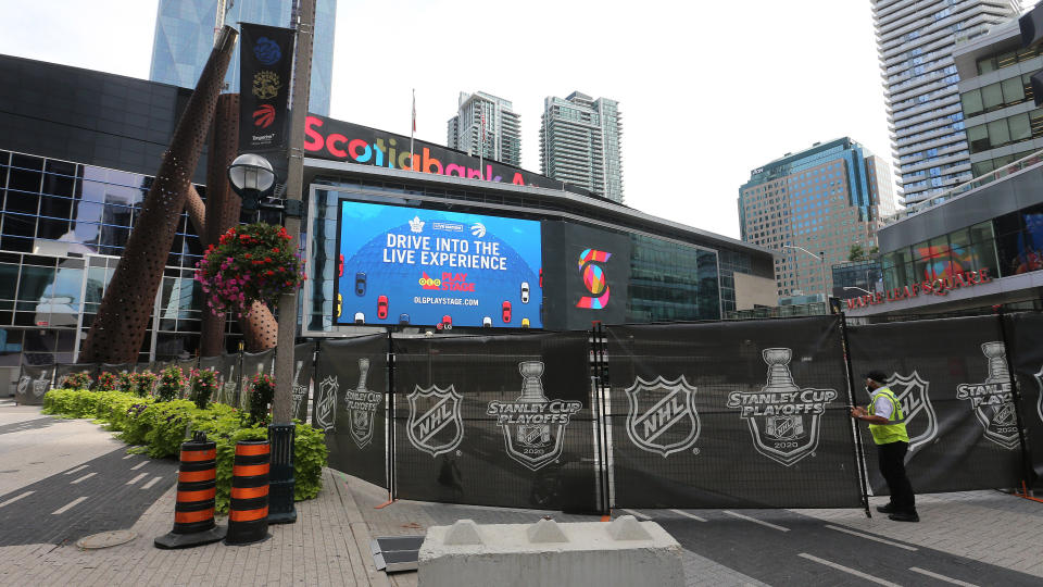 TORONTO, ON- AUGUST 12  - The Royal York Hotel and Scotiabank Arena are part of the NHL bubble. Toronto is in phase three of reopening along with other parts of Ontario as the province tries to slow the spread of COVID-19  in Toronto. August 12, 2020.        (Steve Russell/Toronto Star via Getty Images)