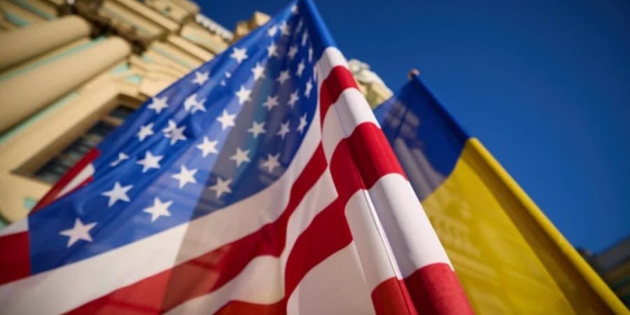 U.S. and Ukrainian flags