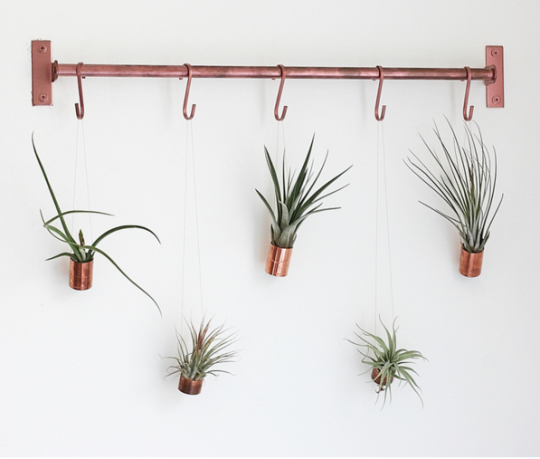 Ruth of Gathered Cheer’s DIY hanging copper air plant holders
