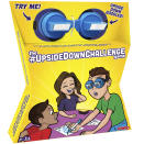 This image shows The Upside Down Challenge Game where a player draws a challenge card and each player takes turns attempting the task wearing upside down goggles. (The #UpsideDownChallenge game via AP)