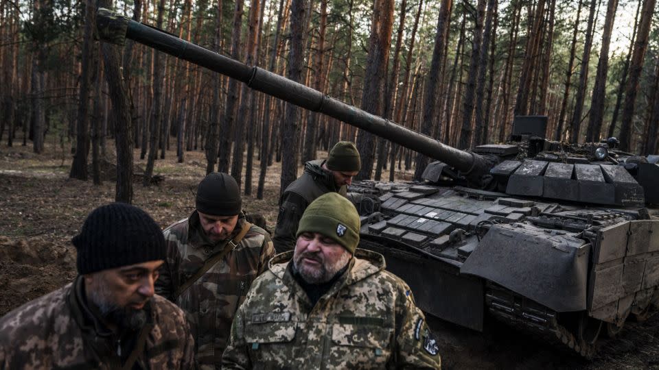 Ukrainian tank crew prepare for combat against Russian forces earlier this month. - Jose Colon/Anadolu Agency/Getty Images