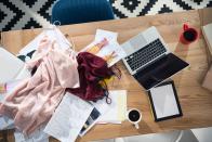<p>Getting rid of that stack of mail, the pile of shoes by the door, and the overflow from your closet may improve your sense of well-being. Studies have linked cluttered environments with stress and lower self-control (say, around food), which can put a damper on your physical health. </p><p><strong>LAB TRICK: </strong>Try snapping a photo of a messy area of your home, then devote 20 minutes to picking up. When the timer rings, pause for at least 10 minutes (or the rest of the day if you like!). Replacing open-ended cleaning sessions with a timed window makes the chore less overwhelming, says Rachel Hoffman, author of <em><a href="https://www.amazon.com/gp/product/1250219728/?tag=syn-yahoo-20&ascsubtag=%5Bartid%7C2140.g.35664233%5Bsrc%7Cyahoo-us" rel="nofollow noopener" target="_blank" data-ylk="slk:Cleaning Sucks" class="link ">Cleaning Sucks</a></em>. And comparing the “before” and “after” photos will give you a sense of accomplishment.</p>