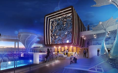 A rendering of the Celebrity Edge cruise ship
