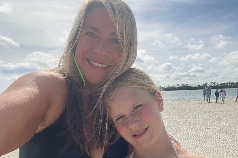 Andrea Sciolaro after her weight loss with daughter Scarlett