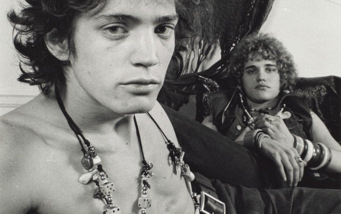 Robert Mapplethorpe and Jay Johnson wearing jewelry by Mapplethorpe 1970 - Valerie Santagto/Valerie Santagto