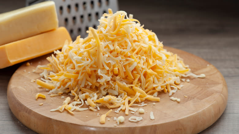 pile of shredded cheese