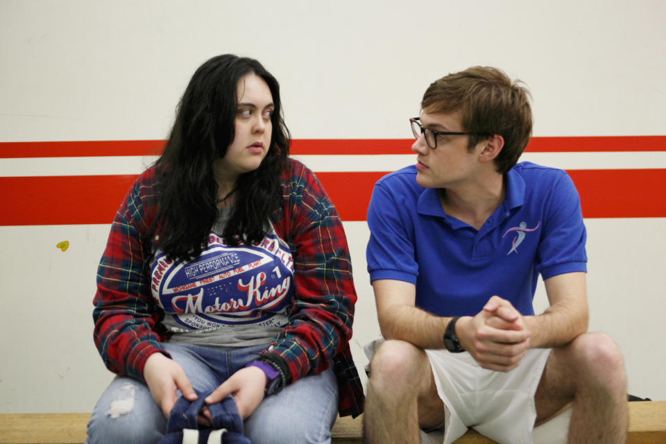 Sharon Rooney and Dan Cohen sit and look at each other (Season 1)