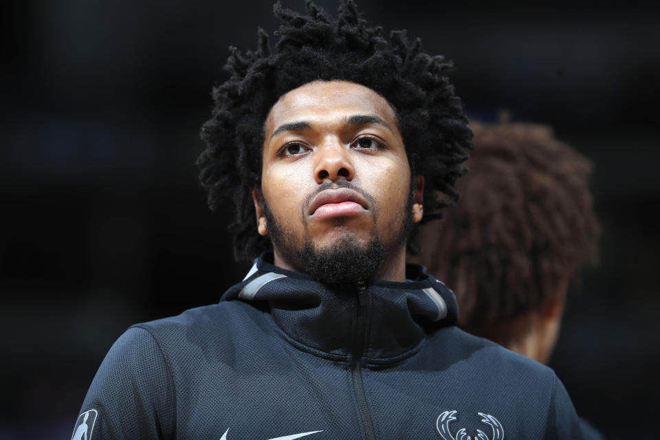 Bucks guard Sterling Brown returned to the court hours after the incident. (AP)