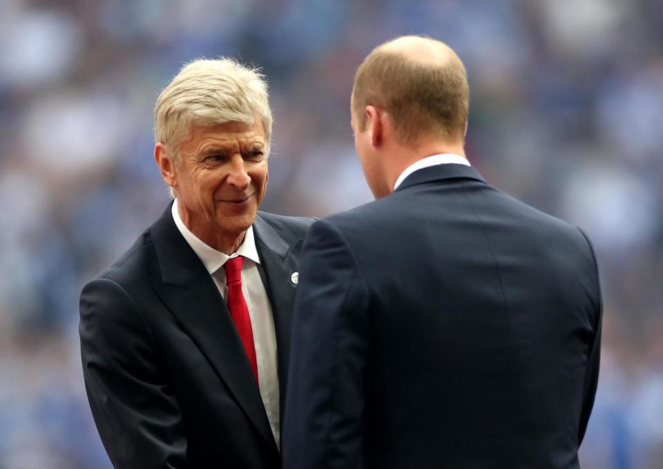 Arsenal manager Arsene Wenger shakes hands with the Duke of Cambridge (PA)