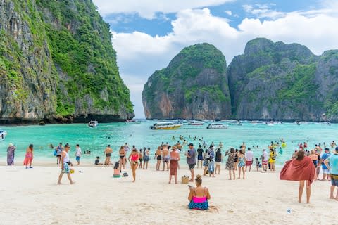 Before it closed, Maya Beach welcomed in excess of 200 boats and 5,000 visitors per day - Credit: istock
