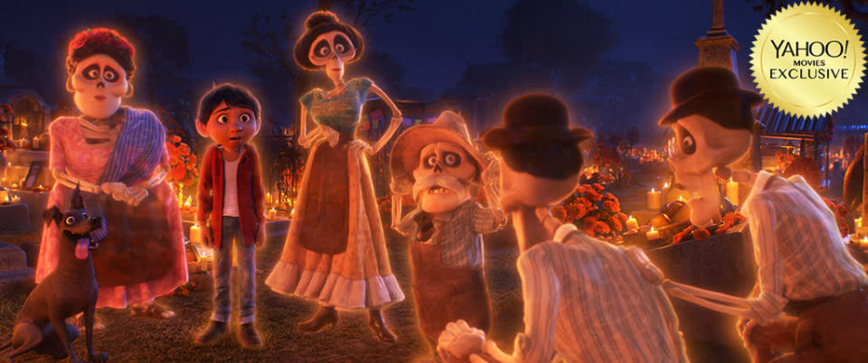 <p>Stock up on the hankies, because <a rel="nofollow" href="https://www.yahoo.com/movies/tagged/pixar" data-ylk="slk:Pixar" class="link ">Pixar</a> is back. This technicolor <em>Día De Los Muertos</em> reverie focuses on a guitar-slinging boy who, along his trusted pup, is transported to the Land of the Dead, where he’ll unlock secrets about his <em>familia</em>. | <a rel="nofollow" href="https://www.yahoo.com/movies/coco-trailer-disneypixar-shows-off-thanksgiving-release-day-dead-002456700.html" data-ylk="slk:Trailer;outcm:mb_qualified_link;_E:mb_qualified_link;ct:story;" class="link  yahoo-link">Trailer</a> (Disney) </p>