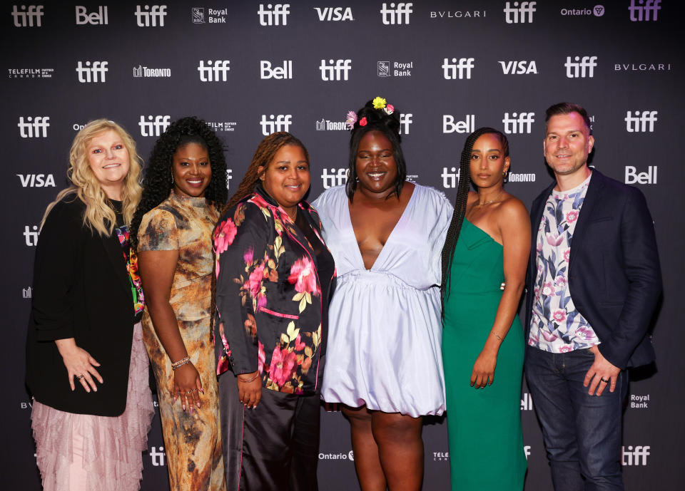 TORONTO, ONTARIO - SEPTEMBER 10: (L-R) Tania Thompson, Tamar Bird, Kelly Fyffe-Marshall, Sasha Leigh Henry, Angelique Knights and Mark Montefiore attend the 